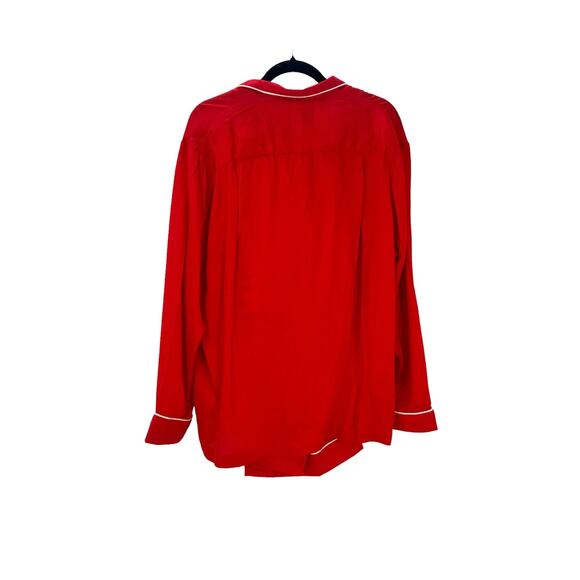 Chloe Kristyn Comfort Bamboo Long Pyjama Set Front Button Red Size Large NWT - Picture 8 of 11